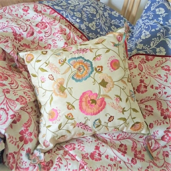 Pier 1 Accents New Decorative Pillow Embroidered Floral Poshmark